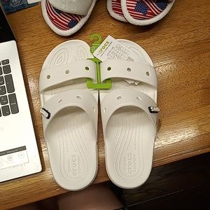 White classic crocs sandal slides